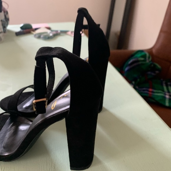 Lulus Black Velvet Heels - Picture 3 of 6
